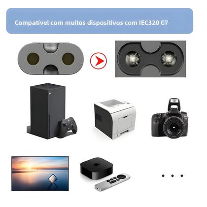 Imagem de Cabo De Energia Europeu EU Para TV Samsung Hisense PS5 PS4 Xbox, Substituição De Cabo De Energia AC