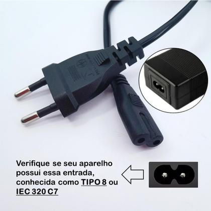 Imagem de Cabo de Energia Tipo 8 Bipolar Compatível com TV, Monitor, Notebook e Impressora LK7602 LK7602A