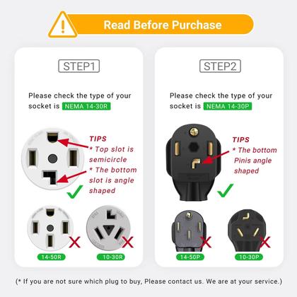 Imagem de Cabo de extensão do secador M1A2 de 4 pinos 30A NEMA 14-30P a 14-30R