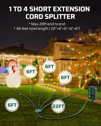 Imagem de Cabo de extensão externo DEWENWILS Total de 14 m com divisor de 1 a 4