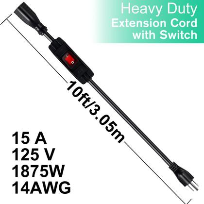 Imagem de Cabo de extensão Makevivi de 10 pés com interruptor à prova d'água certificado pela UL