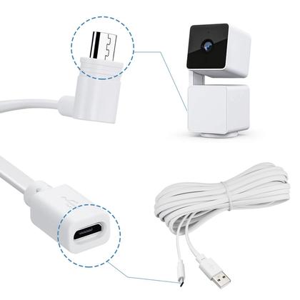 Imagem de Cabo de extensão micro USB de 25 pés (8 m), pacote com 3 para câmera de segurança