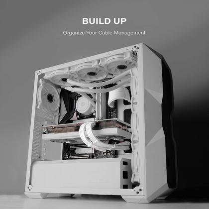 Imagem de Cabo de extensão PSU com capa EZDIY-FAB, todo branco, 30 cm