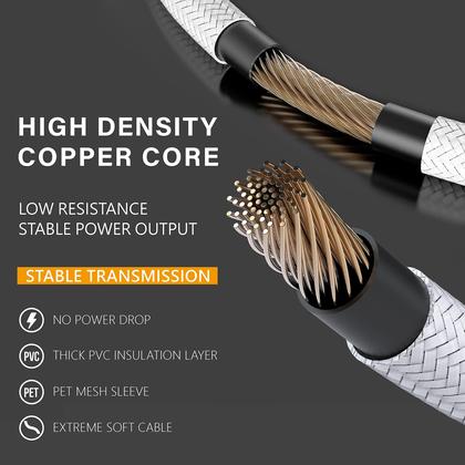 Imagem de Cabo de extensão PSU com capa EZDIY-FAB, todo branco, 30 cm