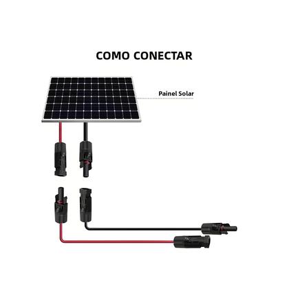 Imagem de Cabo De Extensão Solar Preto E Vermelho 3.2ft-65.6ft 4/6mm2 12/10AWG Conector PV Para Sistema De