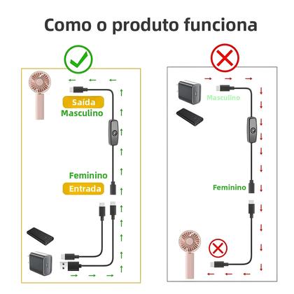 Imagem de Cabo De Extensão Tipo C Para Micro USB Com Interruptor Liga/Desliga, Cabo De Alimentação 5V Macho