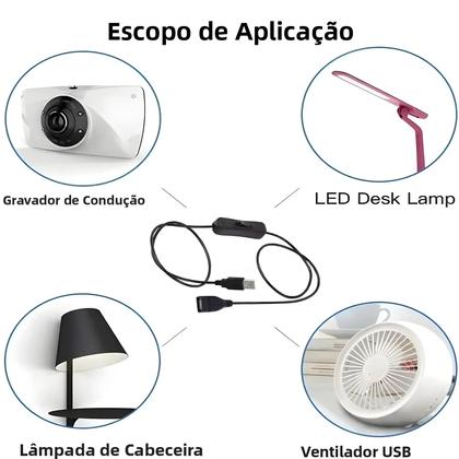 Imagem de Cabo De Extensão USB 2.0 De 1m Com Interruptor ON/OFF, Extensor De Conector a Macho Para a Fêmea