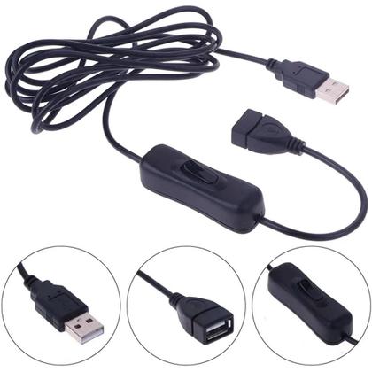 Imagem de Cabo De Extensão USB 2.0 De 1m Com Interruptor ON/OFF, Extensor De Conector a Macho Para a Fêmea
