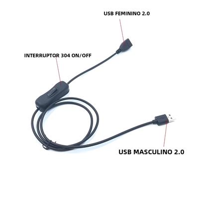 Imagem de Cabo De Extensão USB 2.0 De 1m Com Interruptor ON/OFF, Extensor De Conector a Macho Para a Fêmea