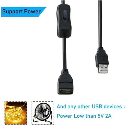 Imagem de Cabo De Extensão USB Com Interruptor De Alimentação Ligado/desligado Para Dispositivos USB STONEGO