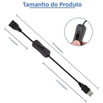 Imagem de Cabo De Extensão USB Com Interruptor De Alimentação Ligado/desligado Para Dispositivos USB STONEGO