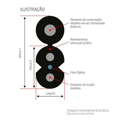 Imagem de Cabo De Fibra Óptica Evus Standard Drop Flat 2Km 1Fo