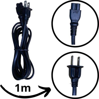 Imagem de Cabo De Força 1m Pino Chato Tv Monitor Radio Ps3 Ps4 2 Peças