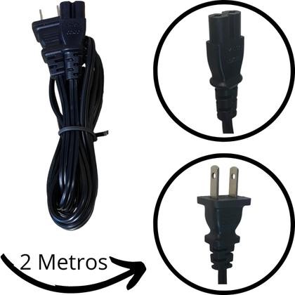 Imagem de Cabo De Força 2m Pino Chato Tv Monitor Radio Ps3 Ps4 Kit C/6