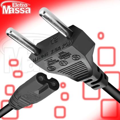 Imagem de Cabo De Força Energia Tipo Oito Fontes Tvs 1M Kit Com 20