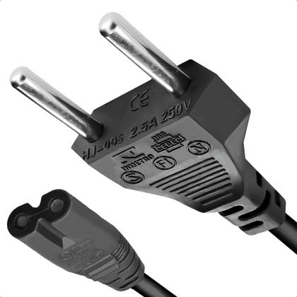 Imagem de Cabo De Força Energia Tipo Oito Fontes Tvs 1M Kit Com 20