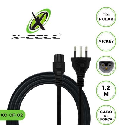 Imagem de Cabo De Força Mickey Tripolar 3 Pinos Fonte Carregador De Notebook 1,20m