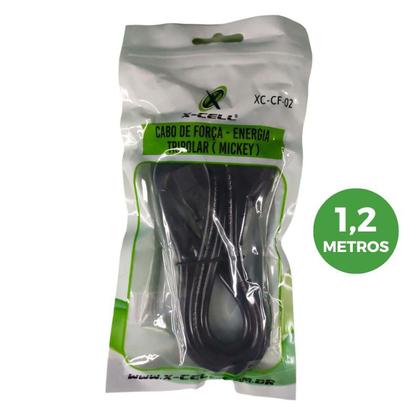 Imagem de Cabo De Força Mickey Tripolar 3 Pinos Fonte Carregador De Notebook 1,20m