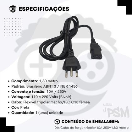 Imagem de Cabo De Força Panela Pressão Elétrica Panela De Arroz 3 Litros Fio De Energia 10A Tomada Bilvolt