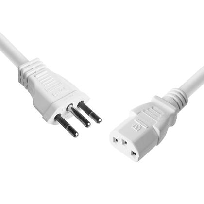 Imagem de Cabo De Força Tripolar Para Fonte Branco 3X0,75 Mm 250V - 2 Mts