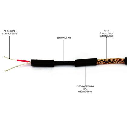 Imagem de Cabo De Guitarra Blindagem Espiral 0.30 - ul 4 Metros