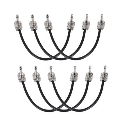Imagem de Cabo De Patch Para Pedal De Efeito De Guitarra De 15cm (6 Polegadas) Com Plugue Prateado Em Ângulo