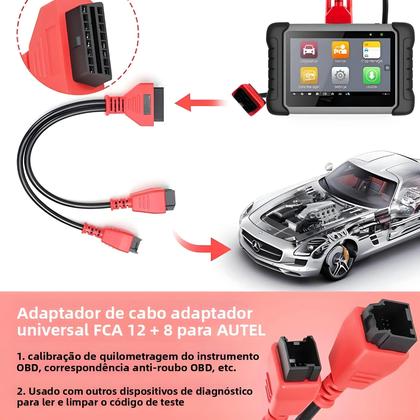 Imagem de Cabo De Programação Universal Para Chrysler FCA 12+8 Autel DS808 MaxiSys 906 908 pro ELITE IM608