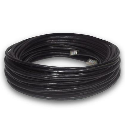 Imagem de Cabo de Rede 100% Cobre 20 Metros CAT6 Preto Área Externa Dupla Capa Blindado UTP Fio Lan