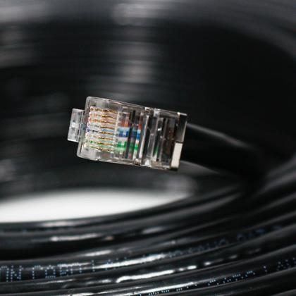 Imagem de Cabo de Rede 100% Cobre 20 Metros CAT6 Preto Área Externa Dupla Capa Blindado UTP Fio Lan