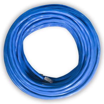 Imagem de Cabo de Rede 100% Cobre 30 Metros CAT6 Azul Área Externa Dupla Capa Blindado UTP Fio Lan