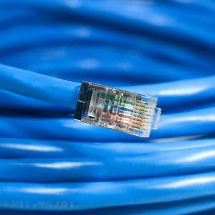 Imagem de Cabo de Rede 100% Cobre 5 Metros CAT6 Azul Área Externa Dupla Capa Blindado UTP Fio Lan
