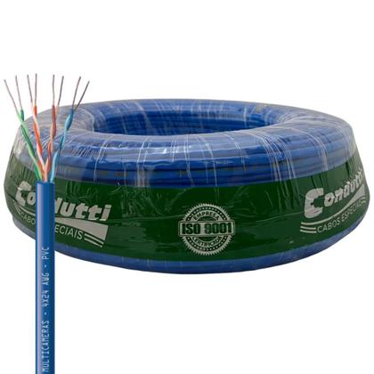 Imagem de Cabo de rede 100 metros Internet UTP Lan Azul  Conduti