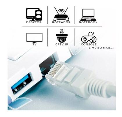 Imagem de Cabo De Rede 20 Metros Lan Internet Crimpado Rj45 Cat5e Azul
