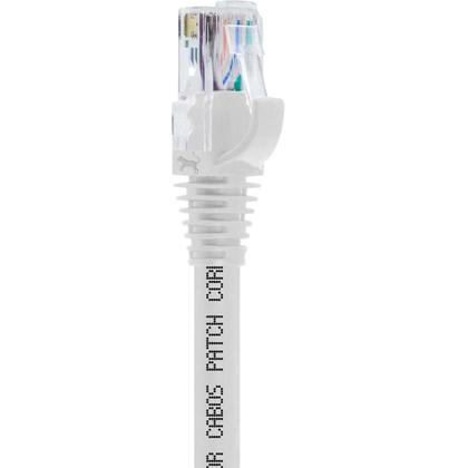 Imagem de Cabo De Rede 20 Metros Patch Cord Cat6 UTP 100% Cobre Branco Gigabit RJ45
