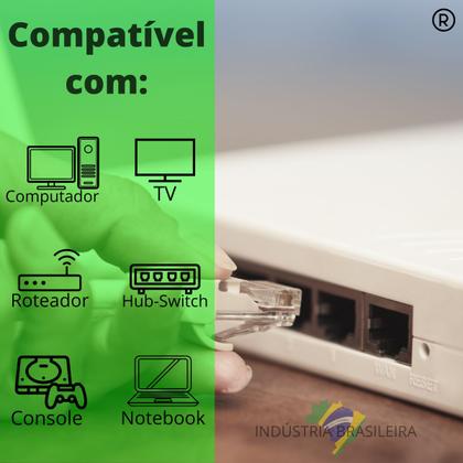 Imagem de Cabo De Rede 30 Centímetros Patch Cord Cat6 UTP 100% Cobre Verde