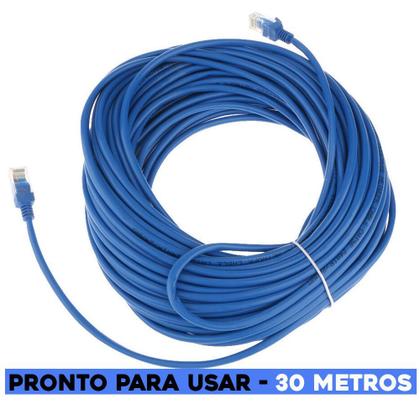 Imagem de Cabo De Rede 30 Metros RJ45 Fio Internet Grande Longo Montado Pronto Para Usar