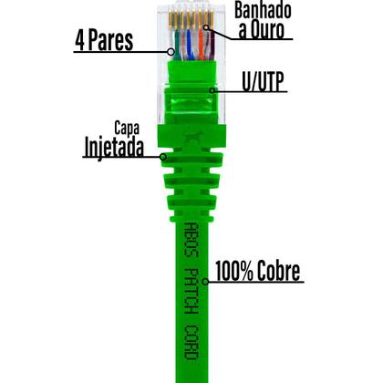Imagem de Cabo De Rede 70 CM Patch Cord Cat6 UTP Furukawa Gigalan Verde