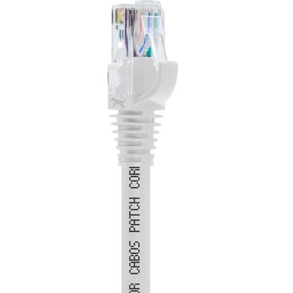 Imagem de Cabo De Rede 90 CM Patch Cord Cat6 UTP 100% Cobre Branco Alta Velocidade
