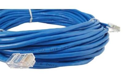 Imagem de Cabo De Rede Azul 3mt para Internet / Computador com Conector Rj45 Crimpado Cat5E Cabo Patch Cord CF