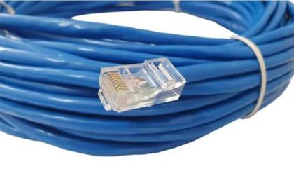 Imagem de Cabo De Rede Azul 3mt para Internet / Computador com Conector Rj45 Crimpado Cat5E Cabo Patch Cord CF