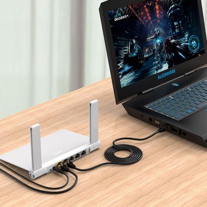 Imagem de Cabo De Rede Blindado 1m Patch Cord Ethernet Cat7 1 Metro 10gbps PUG-C7-10-BK-EP Orico