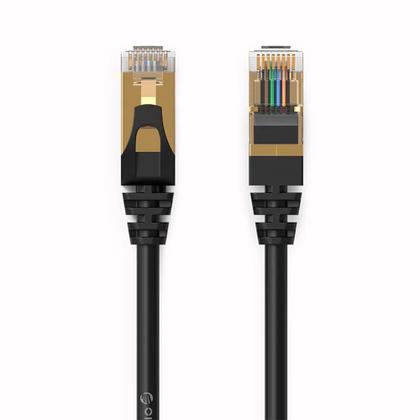 Imagem de Cabo De Rede Blindado 1m Patch Cord Ethernet Cat7 1 Metro 10gbps PUG-C7-10-BK-EP Orico