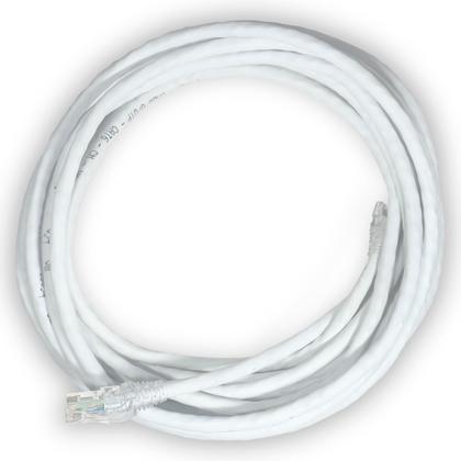 Imagem de Cabo De Rede Branco CAT6 100% Cobre 10 Metros Crimpado Patch Cord Ethernet Lan Cftv Pronto