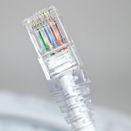 Imagem de Cabo De Rede Branco CAT6 100% Cobre 50 Metros Crimpado Patch Cord Ethernet Lan Cftv Pronto