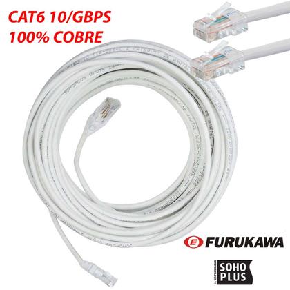 Imagem de Cabo De Rede Cat6 Furukawa Anatel Montado 30 Metros Branco