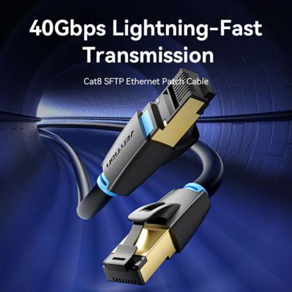 Imagem de Cabo De Rede Cat8 Ethernet Rj45 40Gbps 2000Mhz 1m Vention