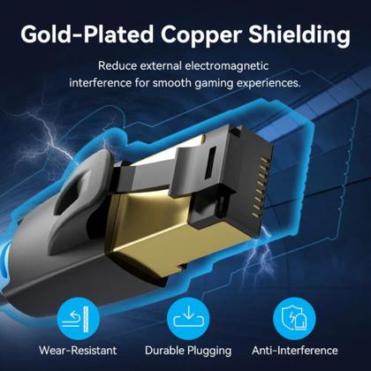 Imagem de Cabo De Rede Cat8 Ethernet Rj45 40Gbps 2000Mhz 50cm Vention
