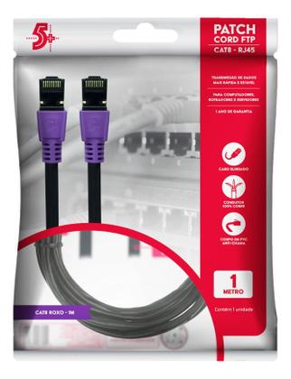 Imagem de Cabo de Rede Cat8 internet 1 metro Premium 40gbps 2000Mhz Gamer PATCH CORD 
