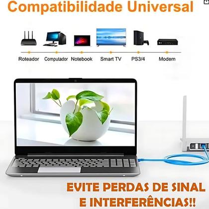 Imagem de Cabo de Rede Ethernet Patch Cord RJ45 Cat5e UTP- 3 Metros