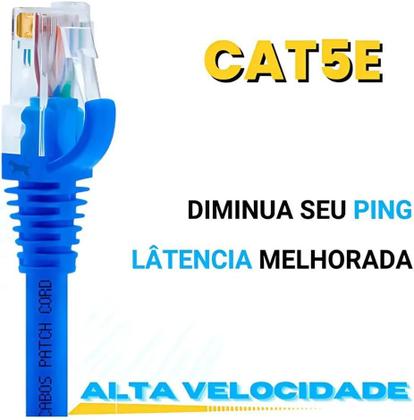 Imagem de Cabo de Rede Ethernet Patch Cord RJ45 Cat5e UTP- 3 Metros